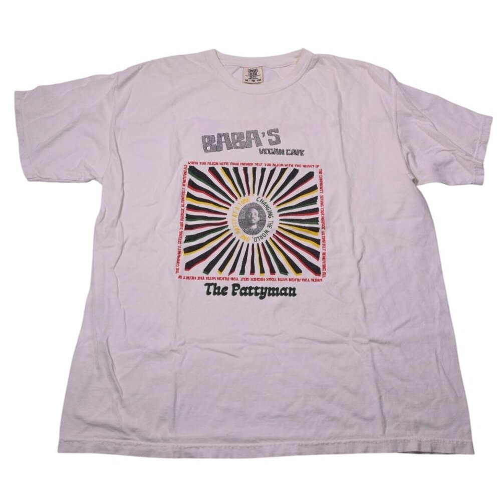 Baba's Vegan Cafe The Pattyman T-Shirt in White